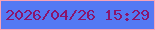 文字の大きさ：4、枠の色：f9a3b6、背景の色：5479f3、文字の色：8a156d 無料ブログパーツのブログ時計