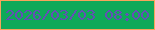 文字の大きさ：5、枠の色：f9a45b、背景の色：0fa959、文字の色：644eb6 無料ブログパーツのブログ時計