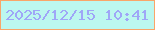 文字の大きさ：1、枠の色：f9a569、背景の色：bcf7ef、文字の色：9fa6f7 無料ブログパーツのブログ時計