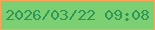 文字の大きさ：2、枠の色：f9a65a、背景の色：7dcf74、文字の色：2e9756 無料ブログパーツのブログ時計