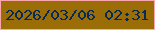 文字の大きさ：3、枠の色：f9a7ad、背景の色：9a6d07、文字の色：032a59 無料ブログパーツのブログ時計