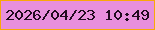 文字の大きさ：3、枠の色：f9a807、背景の色：e88fdc、文字の色：220c20 無料ブログパーツのブログ時計