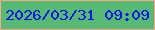 文字の大きさ：2、枠の色：f9a88a、背景の色：57ba74、文字の色：0e14ec 無料ブログパーツのブログ時計