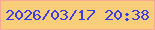 文字の大きさ：5、枠の色：f9a895、背景の色：f8ce7a、文字の色：3a3cf0 無料ブログパーツのブログ時計