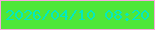 文字の大きさ：1、枠の色：f9a8e0、背景の色：4fe739、文字の色：03e9c1 無料ブログパーツのブログ時計