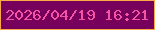 文字の大きさ：3、枠の色：f9aa47、背景の色：76005c、文字の色：f653a2 無料ブログパーツのブログ時計
