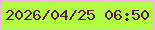 文字の大きさ：1、枠の色：f9b0f3、背景の色：b3fc46、文字の色：561e42 無料ブログパーツのブログ時計