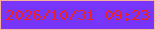 文字の大きさ：4、枠の色：f9b19e、背景の色：7936fb、文字の色：eb2126 無料ブログパーツのブログ時計
