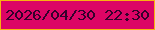 文字の大きさ：5、枠の色：f9b210、背景の色：dc0565、文字の色：34012c 無料ブログパーツのブログ時計
