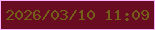 文字の大きさ：2、枠の色：f9b2fc、背景の色：690c21、文字の色：755e19 無料ブログパーツのブログ時計