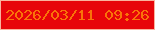 文字の大きさ：3、枠の色：f9b39d、背景の色：e70509、文字の色：f97309 無料ブログパーツのブログ時計