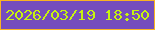 文字の大きさ：2、枠の色：f9b422、背景の色：754dbd、文字の色：c7f30f 無料ブログパーツのブログ時計