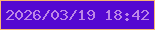 文字の大きさ：2、枠の色：f9b472、背景の色：5508d1、文字の色：bc85e7 無料ブログパーツのブログ時計