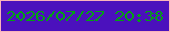 文字の大きさ：5、枠の色：f9b4bb、背景の色：4b11bd、文字の色：02a311 無料ブログパーツのブログ時計