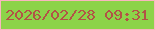 文字の大きさ：3、枠の色：f9b6bf、背景の色：8cd349、文字の色：b25346 無料ブログパーツのブログ時計