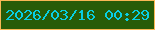 文字の大きさ：1、枠の色：f9b855、背景の色：275c08、文字の色：08cfe3 無料ブログパーツのブログ時計