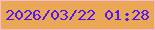 文字の大きさ：5、枠の色：f9bbd2、背景の色：eaa756、文字の色：5216ee 無料ブログパーツのブログ時計