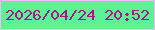 文字の大きさ：5、枠の色：f9bbfe、背景の色：5cf298、文字の色：aa1685 無料ブログパーツのブログ時計