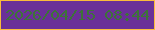 文字の大きさ：4、枠の色：f9bc3c、背景の色：6a3098、文字の色：3d7338 無料ブログパーツのブログ時計