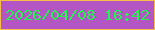 文字の大きさ：2、枠の色：f9bc48、背景の色：b455c4、文字の色：27f052 無料ブログパーツのブログ時計