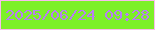 文字の大きさ：3、枠の色：f9bced、背景の色：7df028、文字の色：b97ef3 無料ブログパーツのブログ時計
