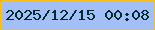 文字の大きさ：4、枠の色：f9be17、背景の色：a2bff7、文字の色：012b2d 無料ブログパーツのブログ時計
