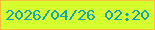 文字の大きさ：1、枠の色：f9c03e、背景の色：d4fe2d、文字の色：17a4b9 無料ブログパーツのブログ時計