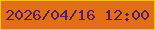 文字の大きさ：2、枠の色：f9c216、背景の色：e16f18、文字の色：541f66 無料ブログパーツのブログ時計
