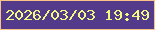 文字の大きさ：3、枠の色：f9c388、背景の色：533a8b、文字の色：effb81 無料ブログパーツのブログ時計