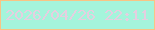 文字の大きさ：4、枠の色：f9c484、背景の色：a5f4db、文字の色：e5cfe0 無料ブログパーツのブログ時計