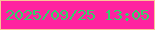 文字の大きさ：4、枠の色：f9c497、背景の色：ff22a0、文字の色：32d06a 無料ブログパーツのブログ時計