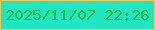 文字の大きさ：2、枠の色：f9c551、背景の色：20e6c4、文字の色：2cbc37 無料ブログパーツのブログ時計