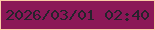 文字の大きさ：4、枠の色：f9caa7、背景の色：8b1757、文字の色：26232c 無料ブログパーツのブログ時計