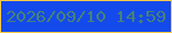 文字の大きさ：3、枠の色：f9cb46、背景の色：144aeb、文字の色：478177 無料ブログパーツのブログ時計