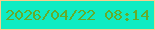文字の大きさ：5、枠の色：f9cd8c、背景の色：0eecc3、文字の色：64ac2b 無料ブログパーツのブログ時計
