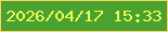 文字の大きさ：5、枠の色：f9d45c、背景の色：4aa330、文字の色：f0fb56 無料ブログパーツのブログ時計