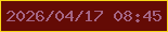 文字の大きさ：5、枠の色：f9d718、背景の色：640b05、文字の色：a46584 無料ブログパーツのブログ時計