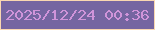 文字の大きさ：5、枠の色：f9d7b1、背景の色：7565a1、文字の色：d094da 無料ブログパーツのブログ時計