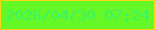 文字の大きさ：3、枠の色：f9d813、背景の色：65f826、文字の色：35f669 無料ブログパーツのブログ時計
