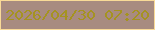 文字の大きさ：2、枠の色：f9da97、背景の色：a88b80、文字の色：a59320 無料ブログパーツのブログ時計