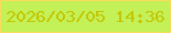 文字の大きさ：5、枠の色：f9dc59、背景の色：c4f058、文字の色：c3c600 無料ブログパーツのブログ時計