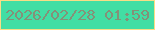 文字の大きさ：1、枠の色：f9dd86、背景の色：42dea4、文字の色：849178 無料ブログパーツのブログ時計