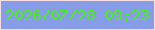 文字の大きさ：2、枠の色：f9dee1、背景の色：879de8、文字の色：46f20c 無料ブログパーツのブログ時計
