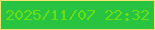 文字の大きさ：3、枠の色：f9e072、背景の色：29c342、文字の色：67df15 無料ブログパーツのブログ時計