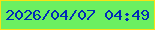 文字の大きさ：1、枠の色：f9e115、背景の色：6bf061、文字の色：012bb8 無料ブログパーツのブログ時計
