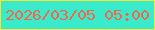 文字の大きさ：4、枠の色：f9e52d、背景の色：39eacb、文字の色：f26649 無料ブログパーツのブログ時計