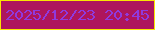 文字の大きさ：3、枠の色：f9e603、背景の色：ae155d、文字の色：8f3ade 無料ブログパーツのブログ時計