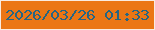 文字の大きさ：1、枠の色：f9ebe1、背景の色：eb7615、文字の色：266583 無料ブログパーツのブログ時計