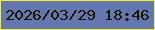 文字の大きさ：3、枠の色：f9ed28、背景の色：6377b0、文字の色：1d1400 無料ブログパーツのブログ時計