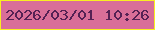 文字の大きさ：5、枠の色：f9ef21、背景の色：d96e98、文字の色：552154 無料ブログパーツのブログ時計